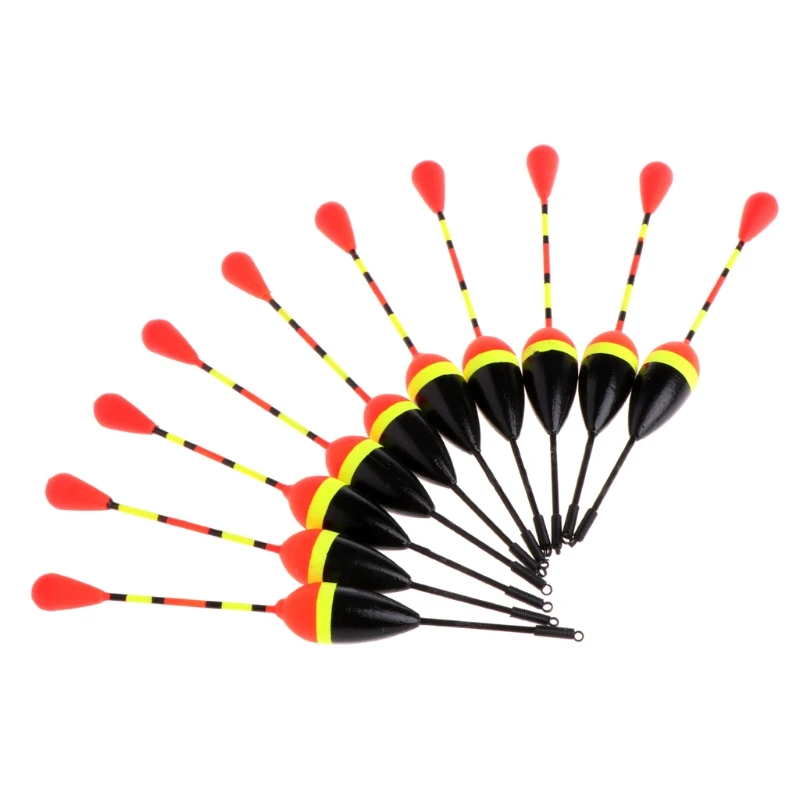 

10pcs Carp Fishing Floats Set Buoy Bobber For Fish Tackle Vertical 8# 1.2g