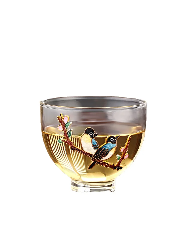 

Xk Glass Tea Cup Handmade Cloisonne Cloisonne Kung Fu Tea Set Tea Drinking Glass Cover