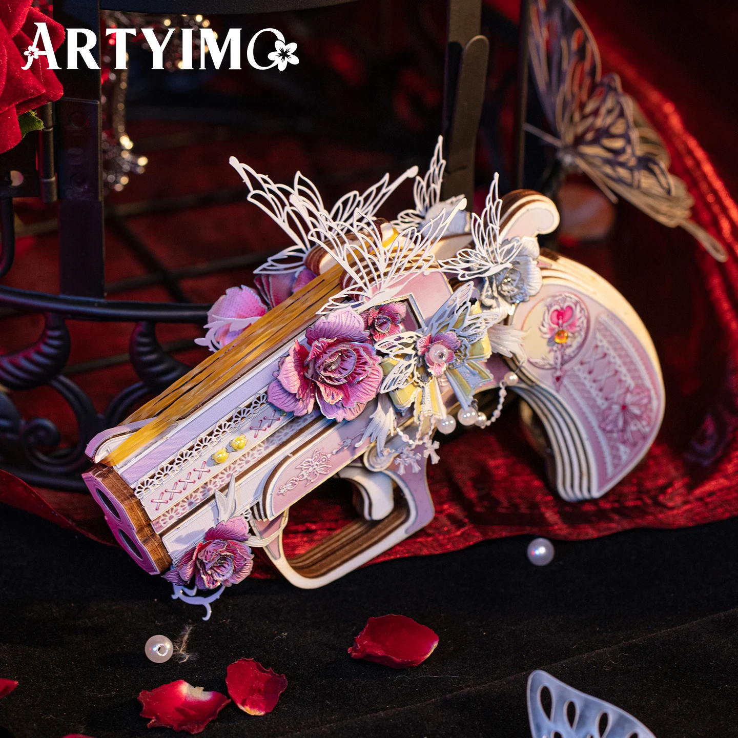 Фото ARTYIMO Crimson Echo 3D-пазл из дерева, набор для самостоятельной сборки, головоломка, украшение для стола, подарок на Рождество, Хэллоуин, день рождения, коллекционный предмет №4