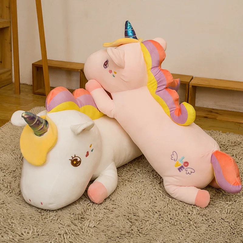 

60cm/100cm New Kawaii Unicorn Plush Toy Stuffed Soft Dreamlike Unicorn Horse Pillow Sofa Cushion Appease Doll Toys for Kids Girl