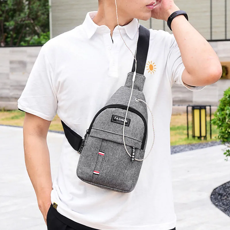 Men's Chest Bags Casual Waist Bags Small Short Trip Travel Carry Bags Men's Waterproof Shoulder Crossbody Bags Nylon Handbags