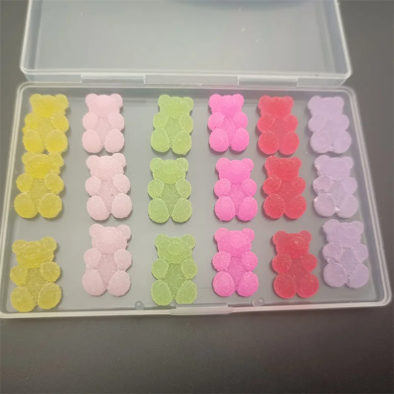 

Kawaii Cartoon Exquisite Jelly Color Nail Jewelry Cute Gummy Bear Nail Art Decorations Trendy Resin Charms For Manicure Ornament