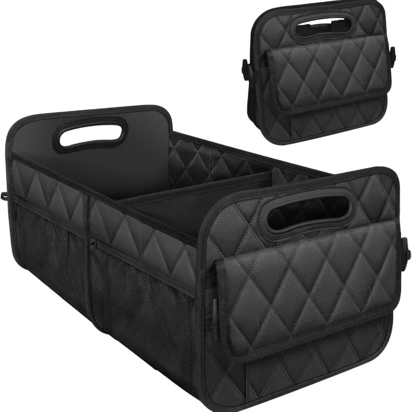 

Новая клетчатая коробка из ткани Оксфорд, ящик для хранения багажника автомобиля с ручным складным ящиком для сортировки предметов