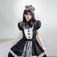 haya japan women lolita cosplay anime sexy cute lolita uniform dress black maid dress goth lolita