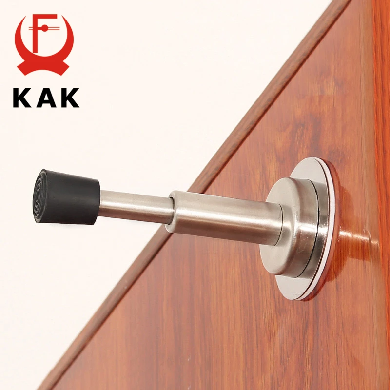 

KAK Stainless Steel Hydraulic Buffer Mute Door Stopper Non-punch Wall-Mounted Bumper Doorstop Non-Magnetic Door Touch Hardware