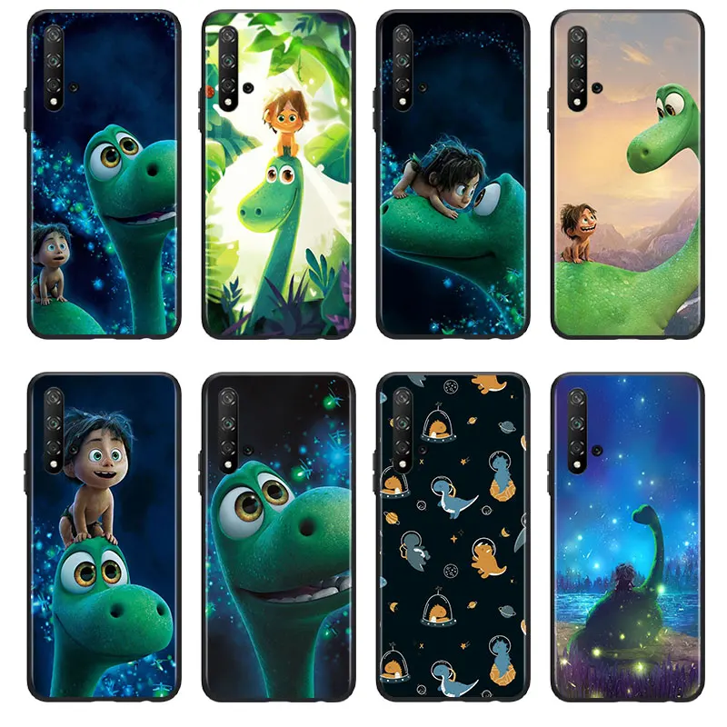 Cute green dinosaur Phone Case For Huawei Honor 60 50 X30 30i 20 10 10i 10X 9X 9S 9C 9 8X 8A lite Pro SE Black luxury Silicone
