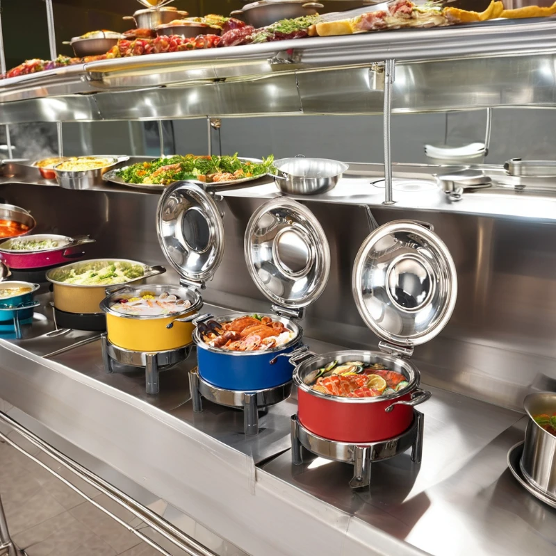 Трехслойная электрическая круглая пищевая теплая буфетная печь из нержавеющей