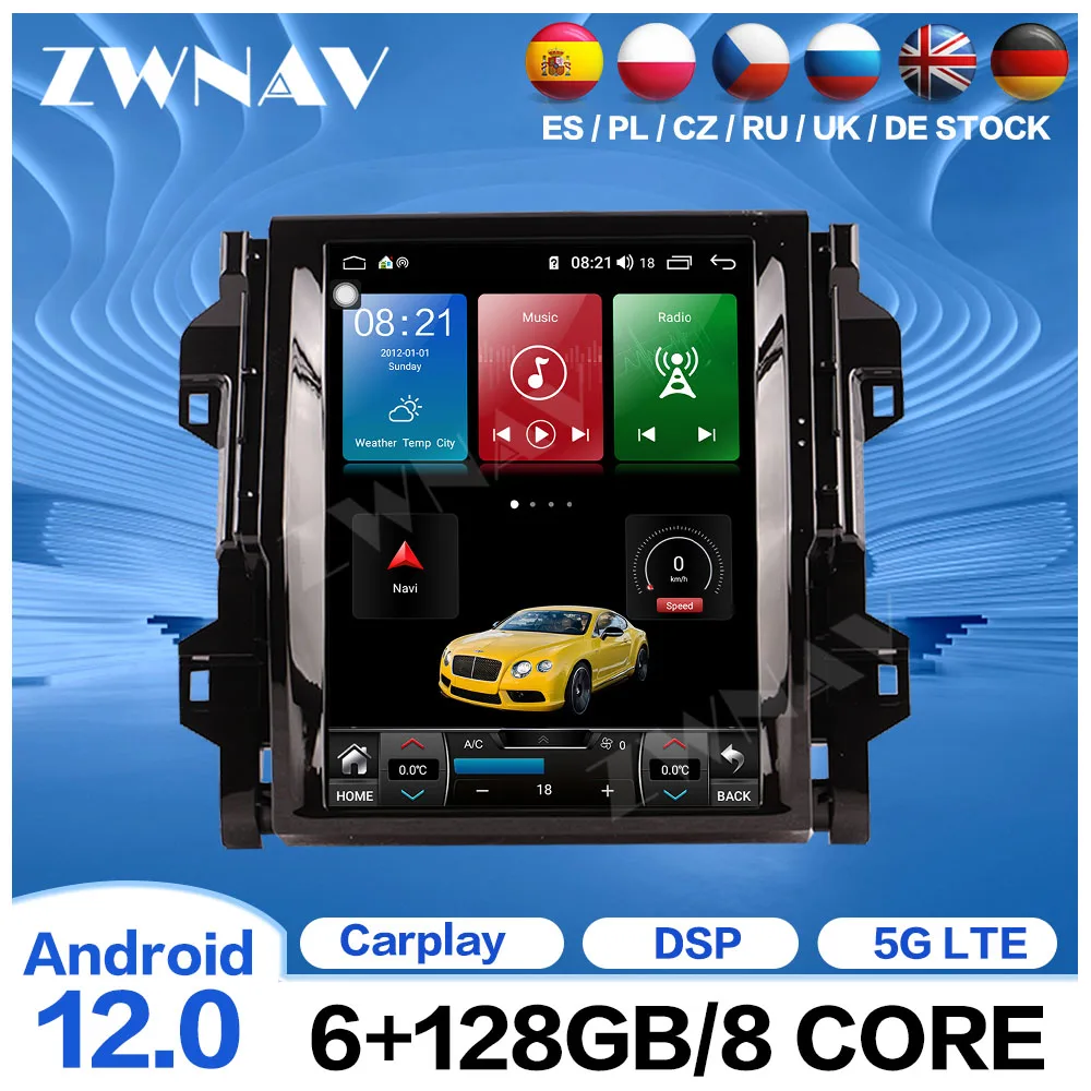 

Carplay For TOYOTA Fortuner 2016 2017 2018 2019 2020 Tesla 1 Din Android Multimedia Player Auto Touch Screen Stereo Head Unit