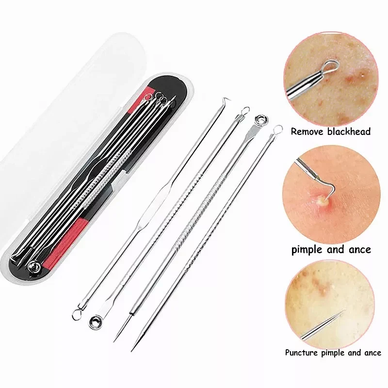 

4Pcs/set Blackhead Removal Needles Black Dots Cleaner Stainless Steel Spot Extractor Acne Treatment Needle Face Clean Care Tool