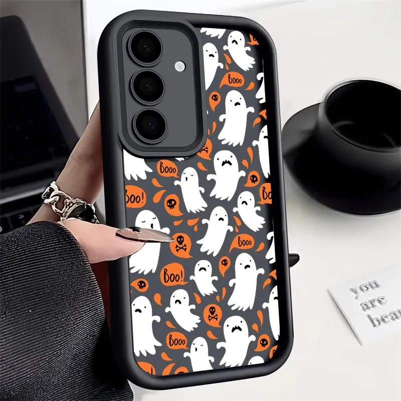 Фото Чехол Halloween Happy Ghost S26 Ultra для Samsung Galaxy S26 S25 S24 S22 S23 Ultra S21 Plus S20 FE с защитой камеры, мягкий чехол. №5