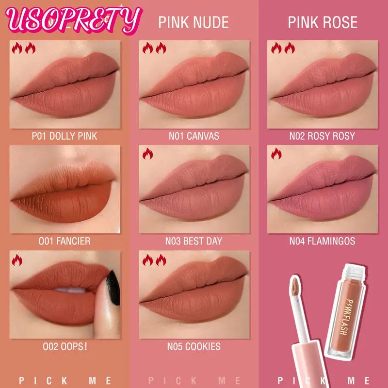 

Matte Lip Gloss Waterproof Lasting Moist Lipstick Thin Texture High Color Rendering Lipstick Nonstick Cup Lip Glaze Makeup TSLM1