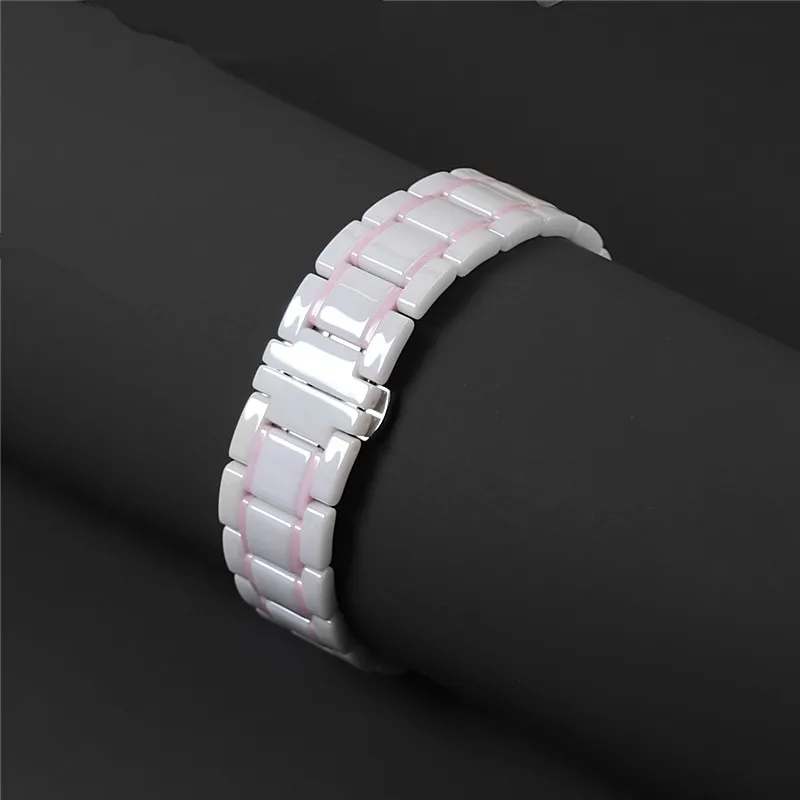 11 Size 14mm-24mm Flat Interface Universal Steel Ceramic Strap For Samsung Men's Women's Fashion Watch Wristband Bracelet Belt