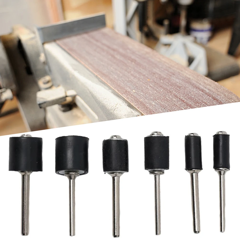 

6pcs Sanding Drums Kit Rubber Mandrel Set Sandpaper Circle Kit Grinder Drum Polishing Drum Mandrel Abrasive Tools