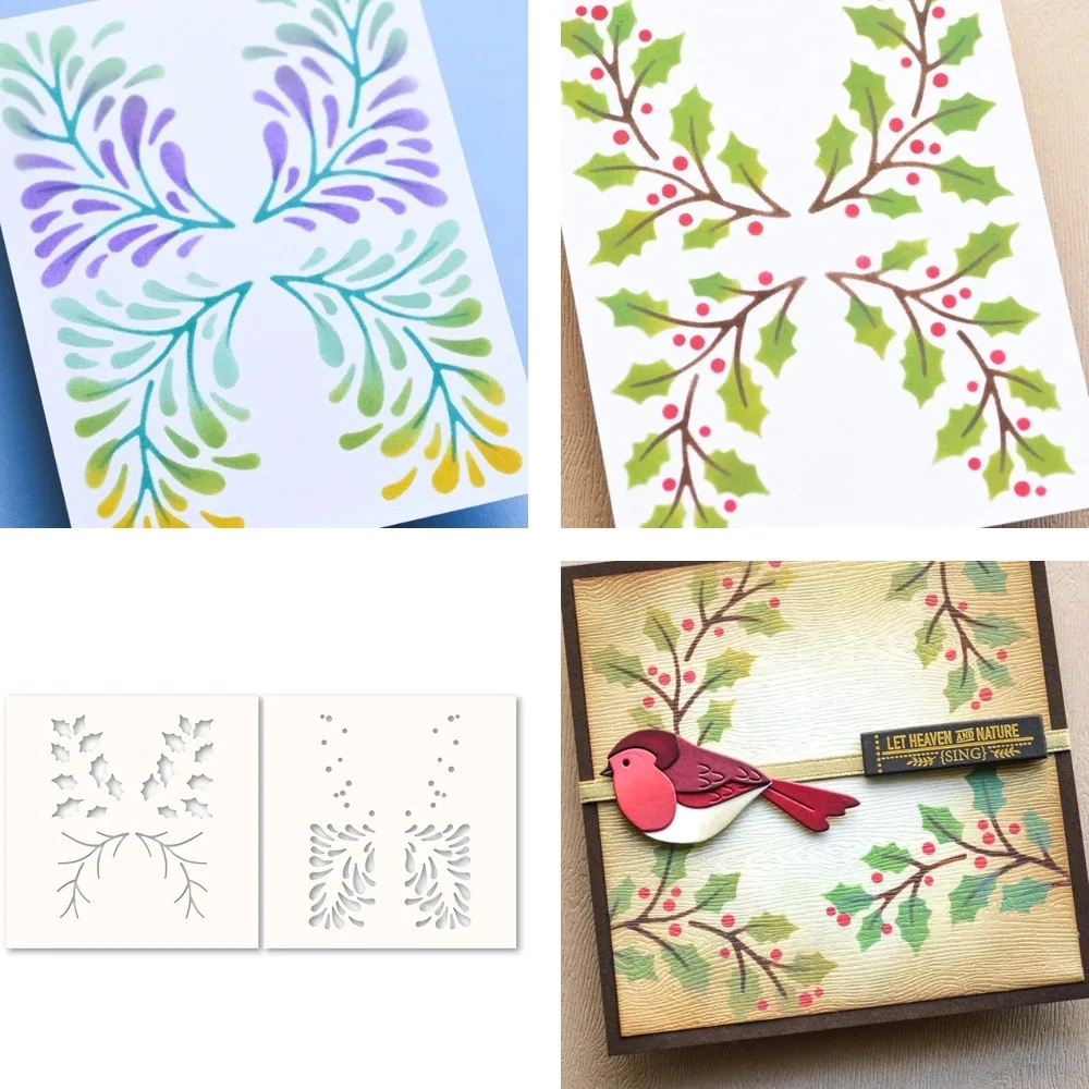 Трафареты с узором граффити веточки и листья инструмент для рисования шаблон