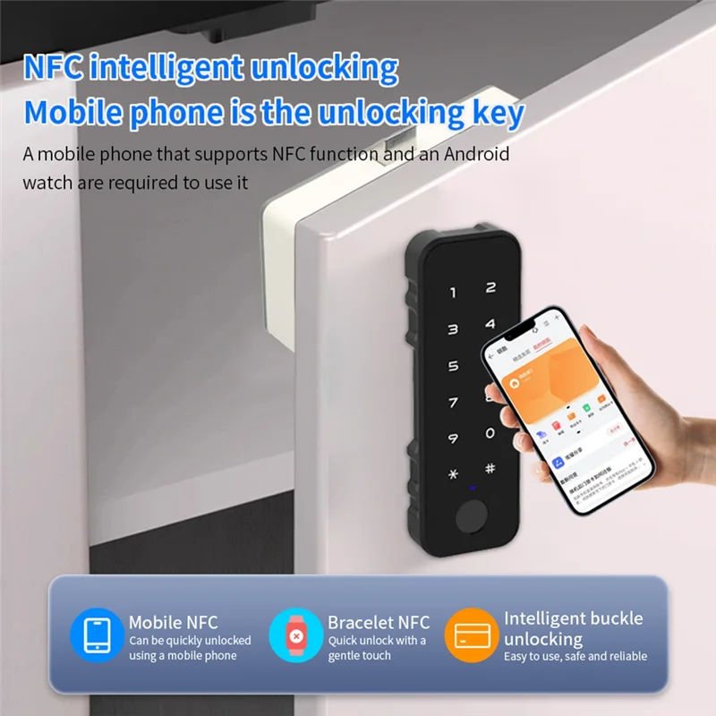 Фото 3CGRO-Tuya Bluetooth умный деревянный шкаф с отпечатками пальцев электронный замок приложение дистанционное управление для мебельного ящика шкафчика №1