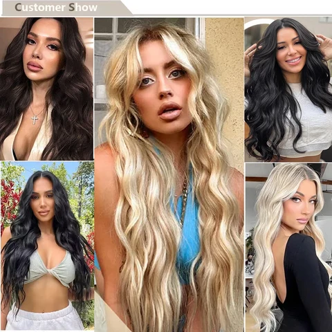 Синтетические пучки волос BUDABUDABUDA 22 дюйма объемная волна светлые