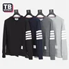 TB BROWIN men's sweater autumn trend four-bar thom striped long-sleeved pullover top couple wear trendy cotton casual brand 1