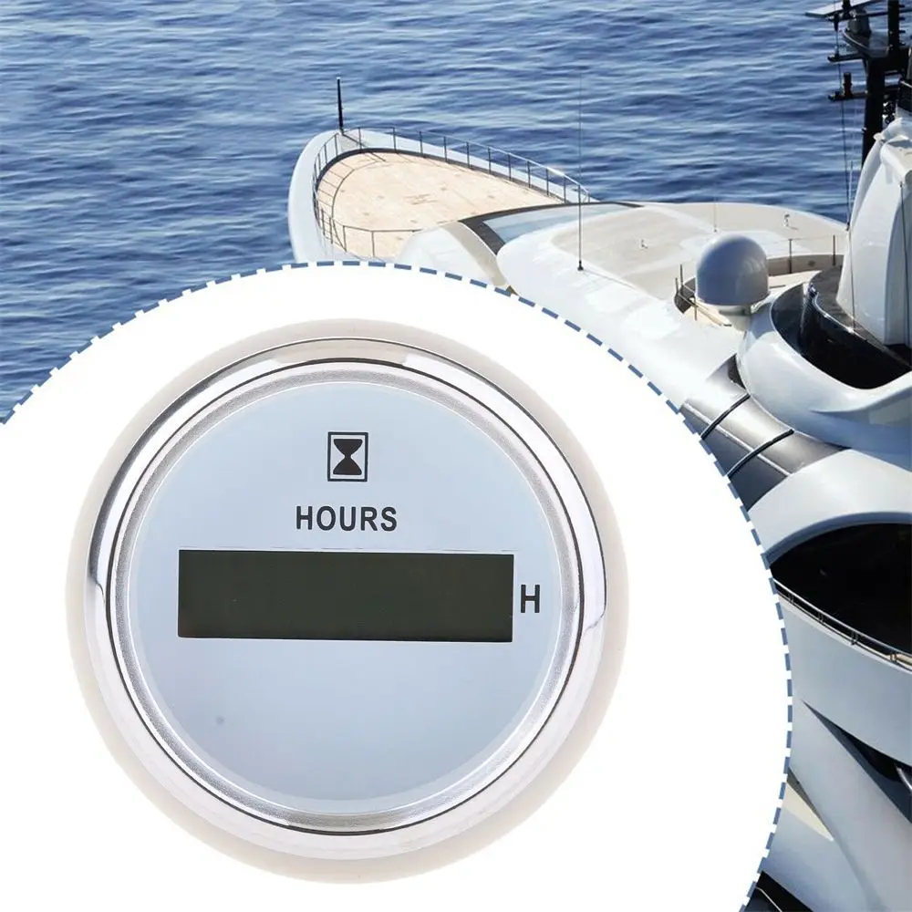 

52mm/2" Waterproof Yacht Car RV Retrofit Marine Digital Hour Meter Boat Round Gauge