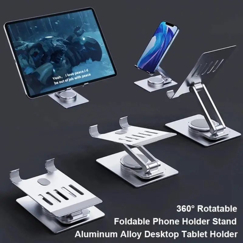 RYRA 360° Rotation Foldable Holder Aluminum Desktop Mobile Phone Stand Metal Universal Tablet Bracket For IPad Phone Tablet