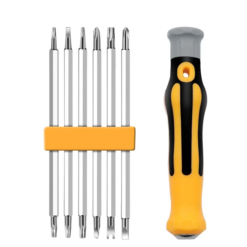 

ZK30 6 IN 1 Set Security Tamper Proof Magnetic Screwdriver Drill Bit Hex Torx Screwdriver Bits Flat Head Hand Tool Sets