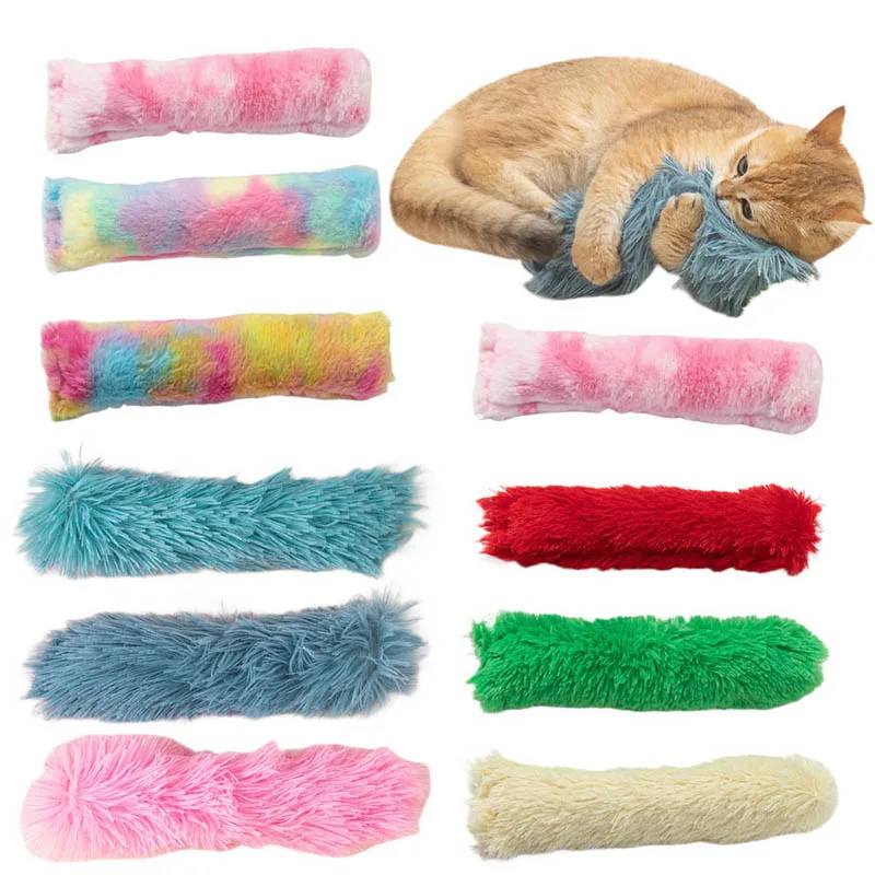 Funny Cat Toy Plush Strip Pillows Catnip Toys Interactive Playing Soft Fluffy Cat Stick Durable Pet Supplies