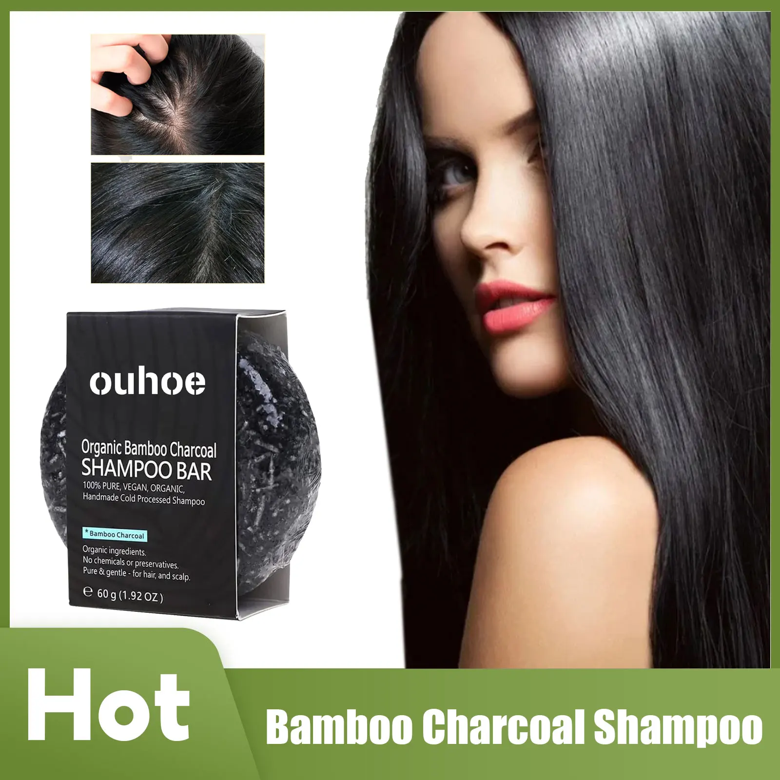 

Hair Reverse Darkening Shampoo Bar Anti Dandruff Cleaning Repair Gray White Hair Color Dye Strengthen Nourish Hair Roots Soap
