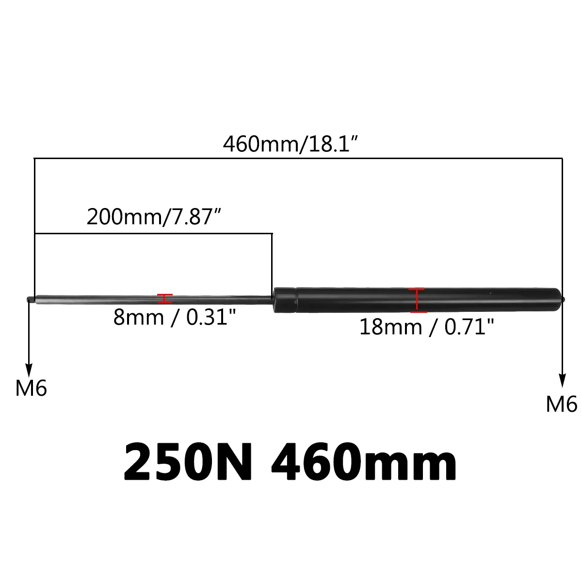 

2 шт., автомобильные газовые Распорки 260-460 мм, Н, 8 мм