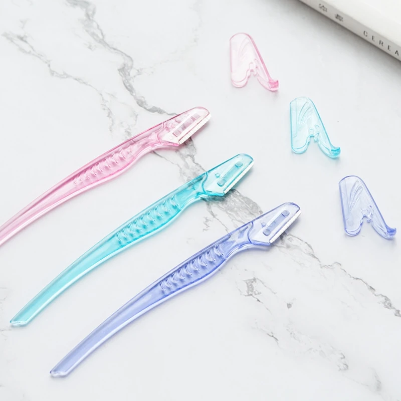 

3 Pcs Face Hair Removal Safe Scraper Shaver Makeup Beauty Tools Colorful Eyebrow Trimmer Makeup Knife Eyebrow