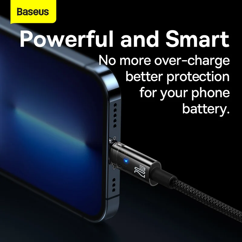 USB-кабель Baseus 20 Вт для iPhone 14 13 12 11 Pro Max Mini с автоматическим отключением шнур быстрой