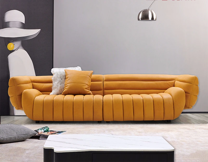 

Baxter technology fabric banana sofa three-person Nordic Italian light luxury designer style couches for living room loveseat