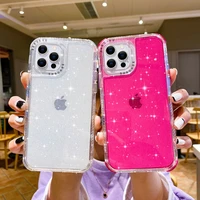shining glitter shockproof bumper phone case for iphone 13 12 11 pro max xr x xs max 6 7 8 plus 12 11 pro transparent soft cover
