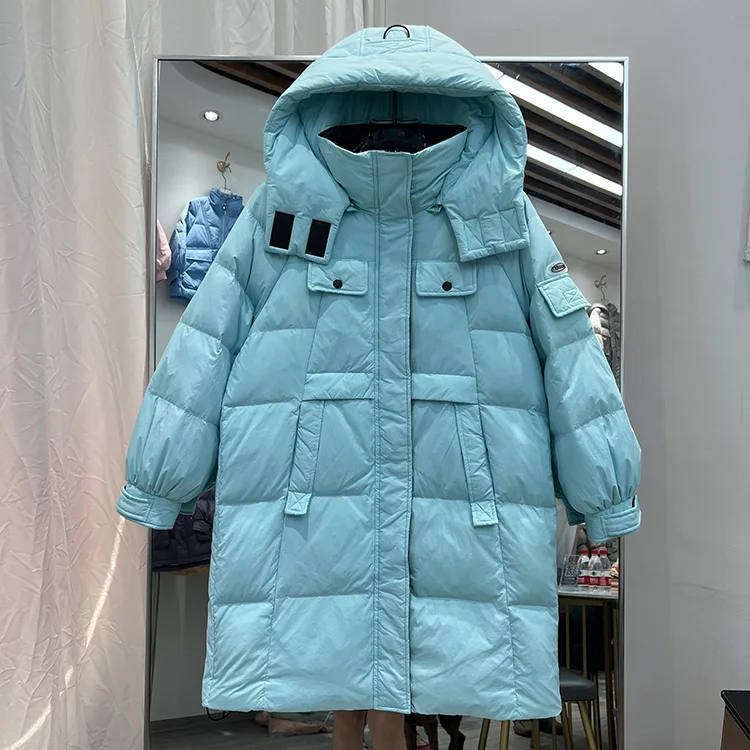 New Women Long Down Jacket Casual Style Autumn Winter Coats And Parkas Female Outwear
