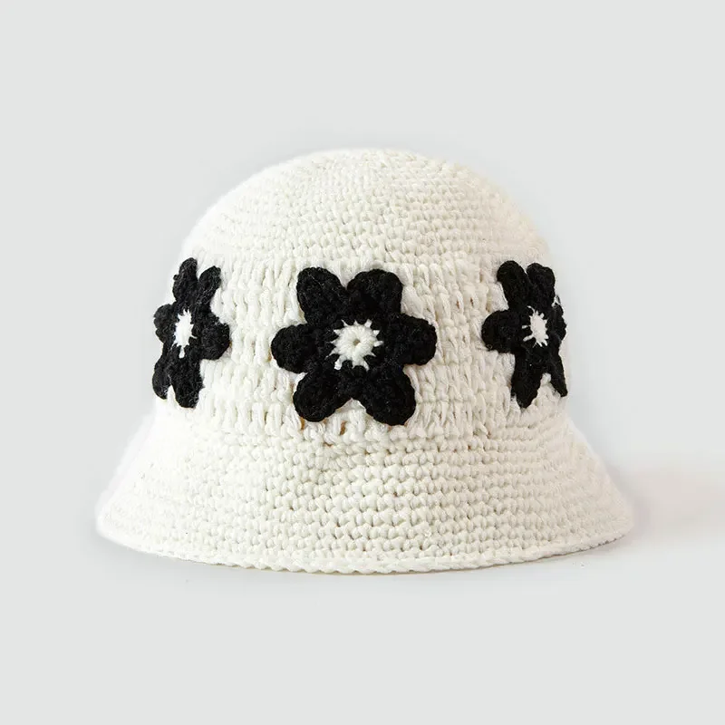 

Трикотажная Панама для женщин, Спортивная уличная шапка с цветочным принтом, повседневные облегающие шапки, кепка рыбака, Осень-зима