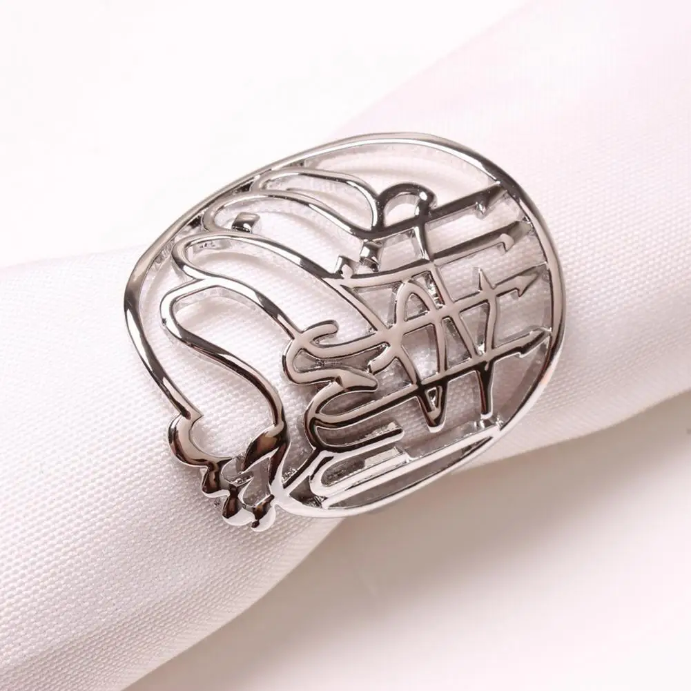 

Serviette Ring 6Pcs Exquisite Hollow Design Sturdy Wedding Banquet Party Table Serviette Ring Home Decor
