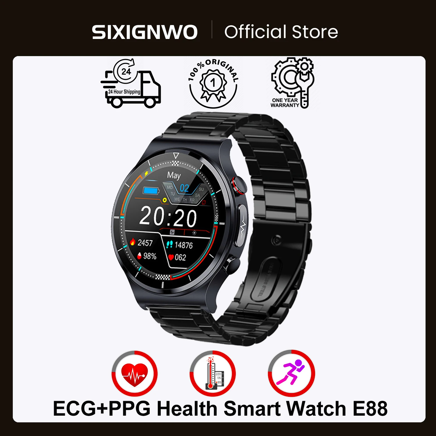 

Мужские умные часы с измерением уровня сахара в крови, ЭКГ + ФПГ, измерение температуры тела и пульса, беспроводное зарядное устройство, фитнес-трекер, умные часы, 2023