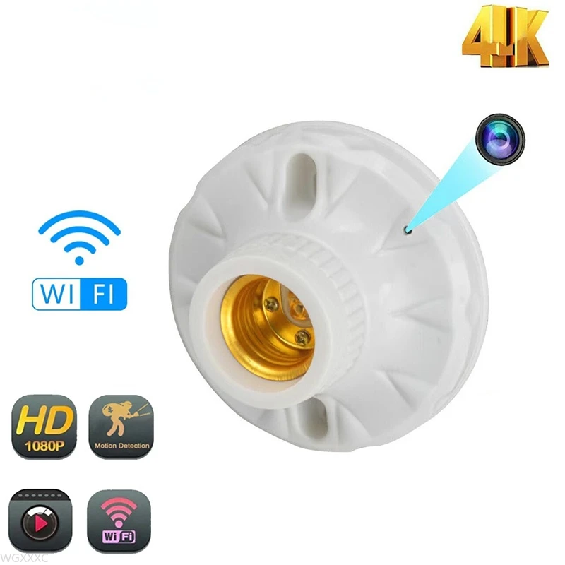 

Wi-Fi HD-видеокамера с лампочкой, док-станция безопасности P2P, видеокамера с датчиком движения, ночным видением, аудио-рекордером, ip-камера со ск...
