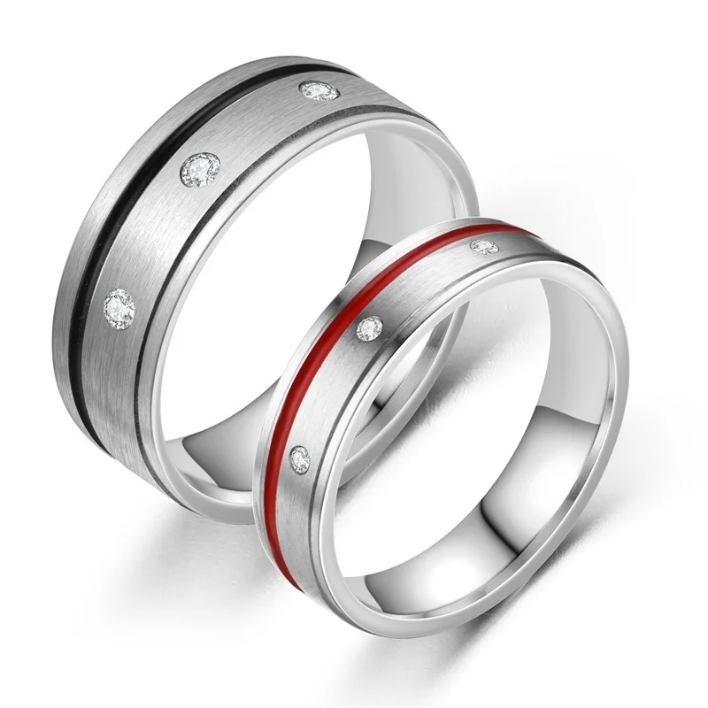 

Ring 1 Piece Titanium Steel Ring with Zircon Ring Couple Ring Valentine's Day Gift Size 6-12Titans AttackRing