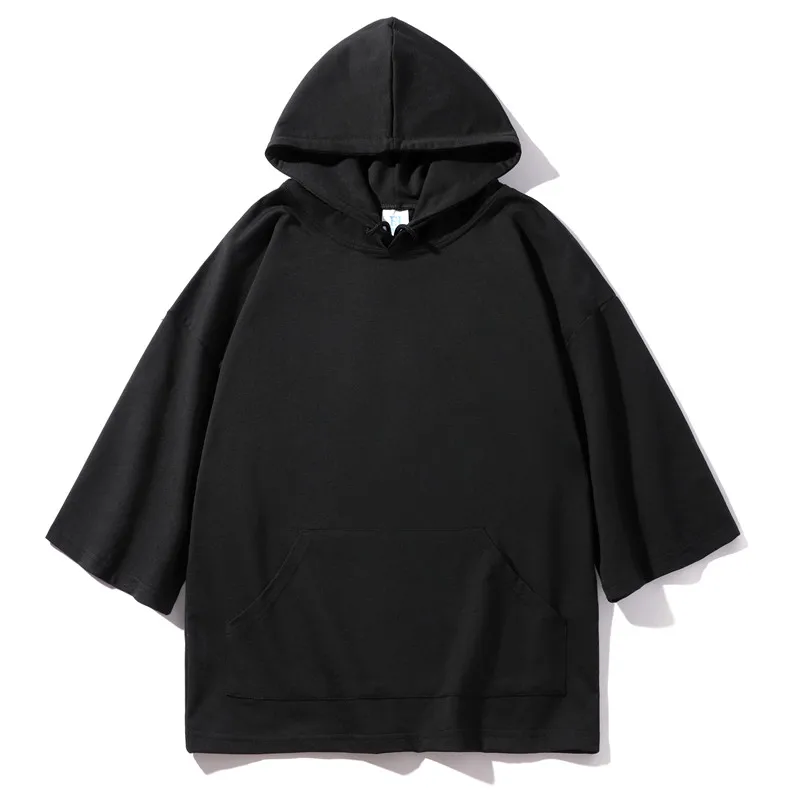 

Terry Thin Hooded Pullover 3/4 Sleeve Sweater Universal Harajuku Hoodie New Fashion Hoodie Sportswear Super Soft Hoodie Unisex