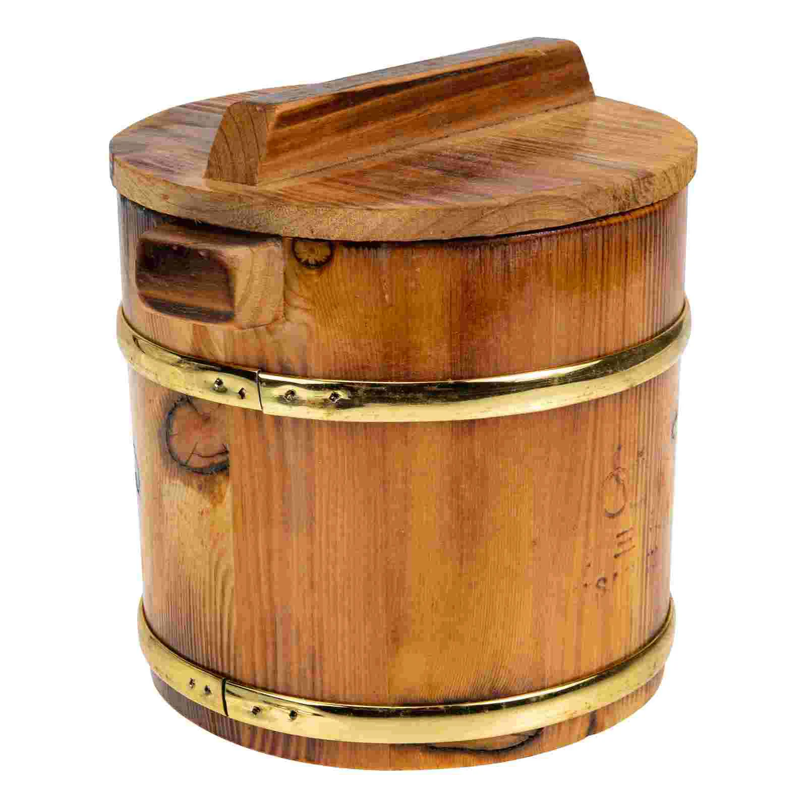 

Rice Sushi Bowl Bucket Tub Wooden Wood Oke Steamer Mixing Steamedhangiri Serving Japanese Lidcooling Container Cooker Holder