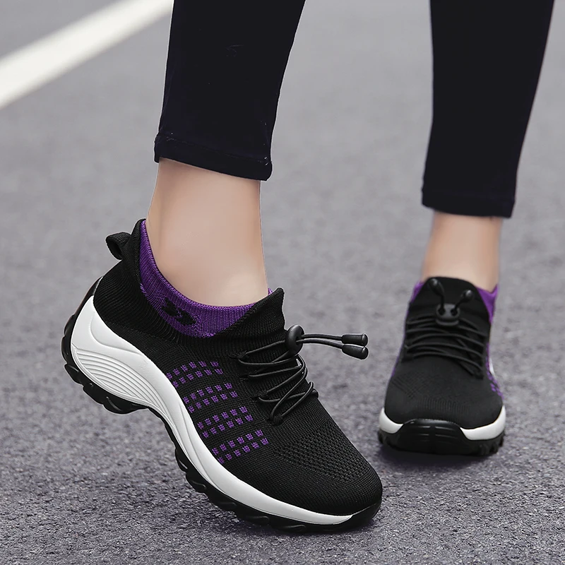 Casual Shoes for Women Mesh Platform Walking Shoes Slip on Dancing Outdoor Running Sneakers Tennis Shoes Sneaker Fashion 2023