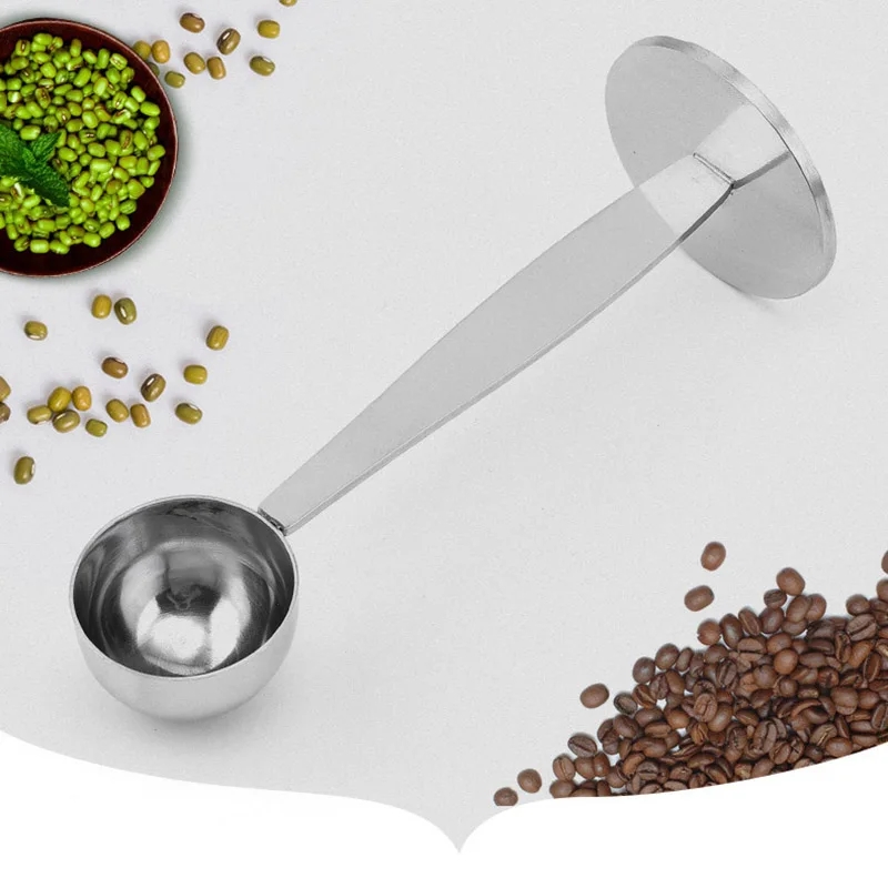 

Подставка из нержавеющей стали, ложка для темпера, инструменты 2 в 1, кофейная ложка, портативный кофейный порошок мерные ложки