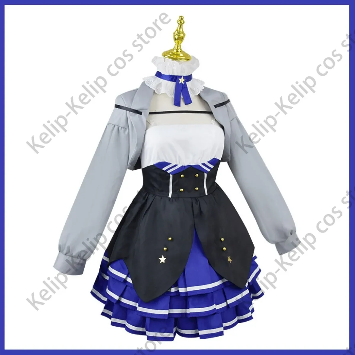 Аниме виртуальный YouTuber Dokibird Косплей Костюм VTuber Ретро Doki JK Униформа платье пальто