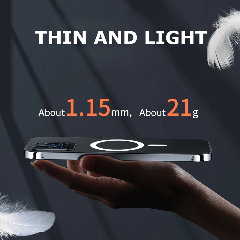 Магнитный чехол для Iphone 12 13 Pro Max Magsafe металлические чехлы телефонов роскошное