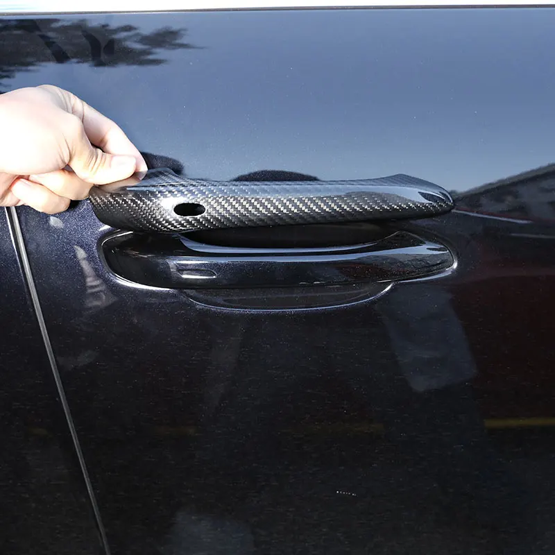 

For Porsche Cayenne 2018 2019 2020 2021 2022 2023 Real Carbon Fiber Car Door Handle cover Trim sticker car accessories