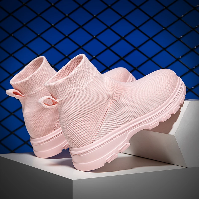 Pink Running Shoes Lightweight Jogging Walking Shoes for Women Breathable Knit Upper Fashion Sneakers Ladies Sports Causal Shoes