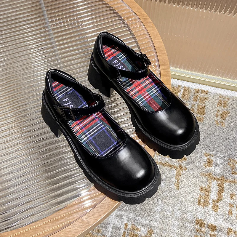 2023 Women Mary Jane Shoes Woman Vintage Girls High Heel Platform Lolita Shoes Japanese Style College Student Shoes Big Size 43