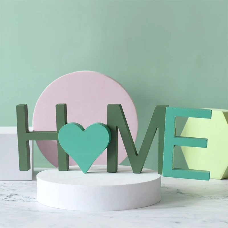 

Modern Room Bookshelf Decor Creative Home Decor Word Ornament Office Desk Accessories Wooden English Letters Statue Craft Gift