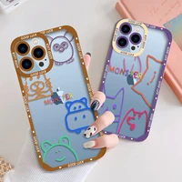 cute animals phone cases for iphone 13 12 mini 11 pro max xs x xr 7 8 plus se 2020 2022 transparent soft tpu protection shell