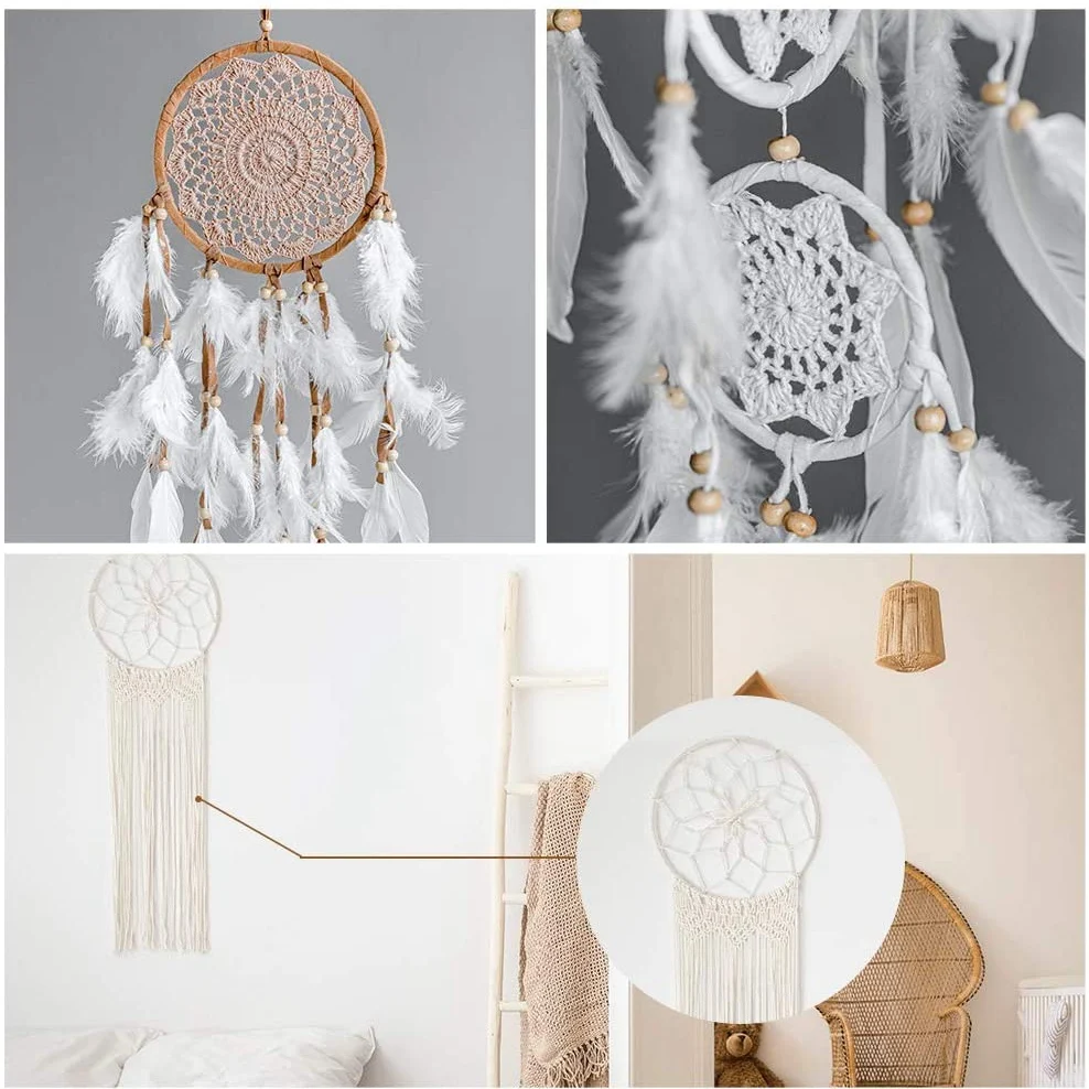 Кольца в виде венка 12 шт./упаковка 6 размеров деревянные бамбуковые Цветочные