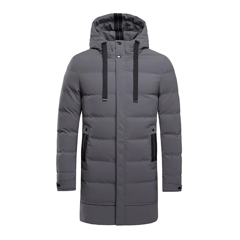 New Men's Long Down Jacket Casual Outdoor Overcoat Winter 2022 Warm Thick Mens Puffer Jacket Hooded Coat Army Korean Solid Parka